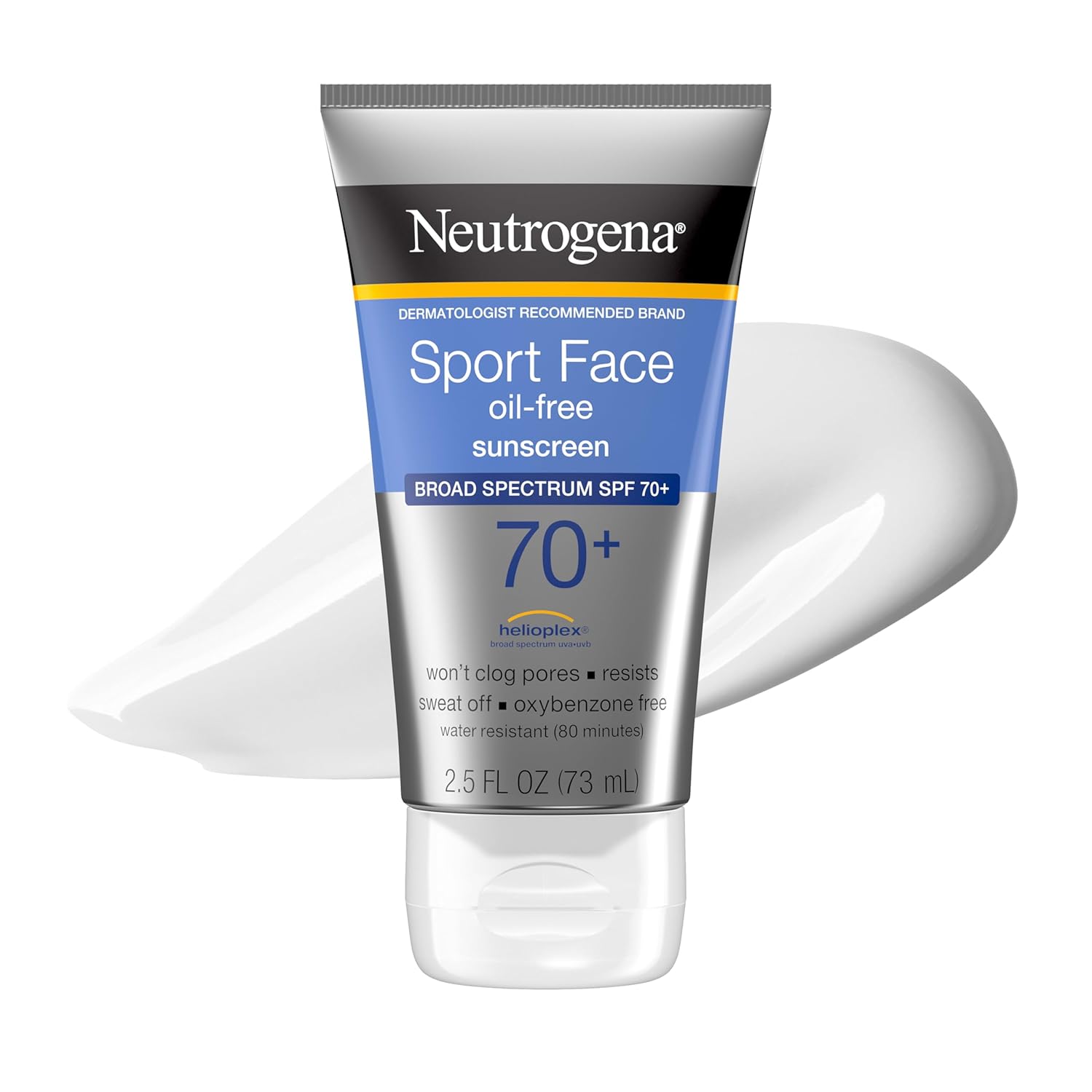 Detalle de Neutrogena Sport Face Sunscreen SPF 70+ — Oil-Free, Sweat & Water-Resistant for Face