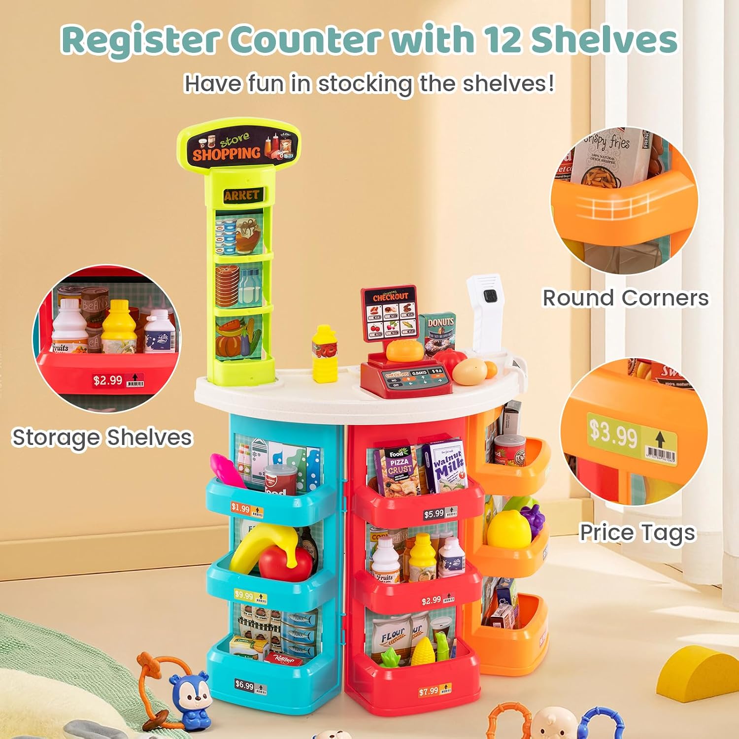 Thumbnail 6 de Costzon Grocery Store Playset, 76-Piece