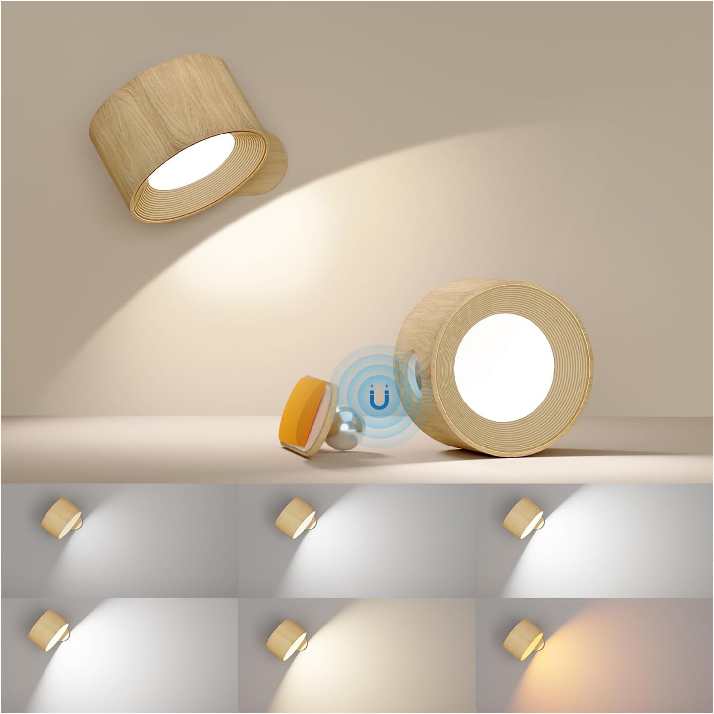 Detalle de Battery Operated Wall Light 360° LED