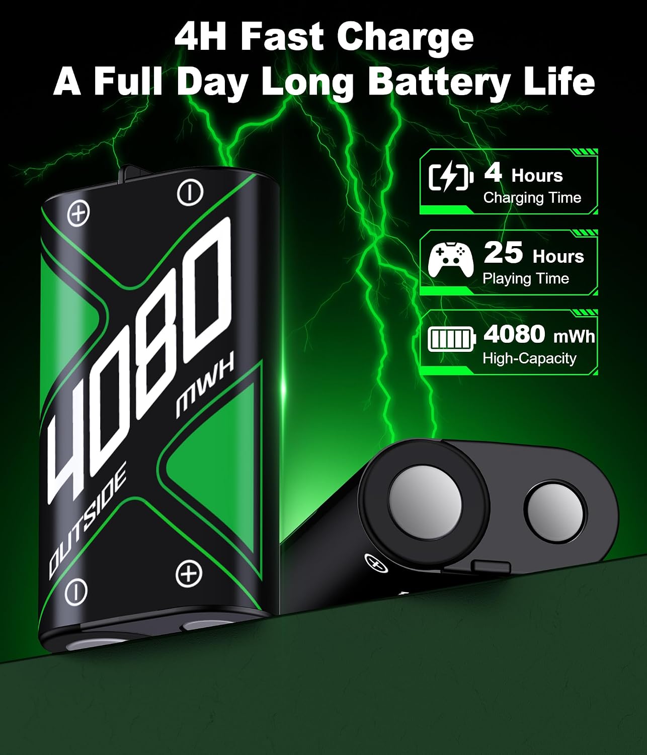 Thumbnail 2 de Controller Akku 4x4080 mWh für Xbox