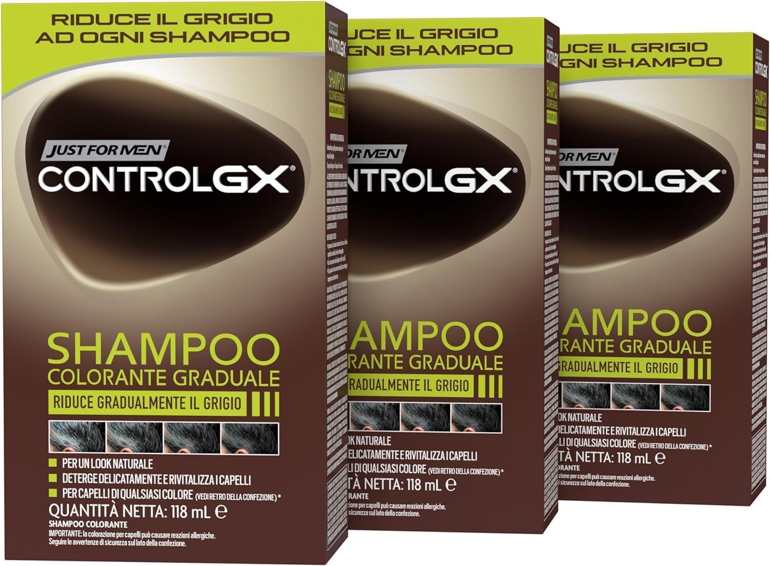 Detalle 2 de Just for Men Control GX Shampoo Anti-Grigio 118 ml