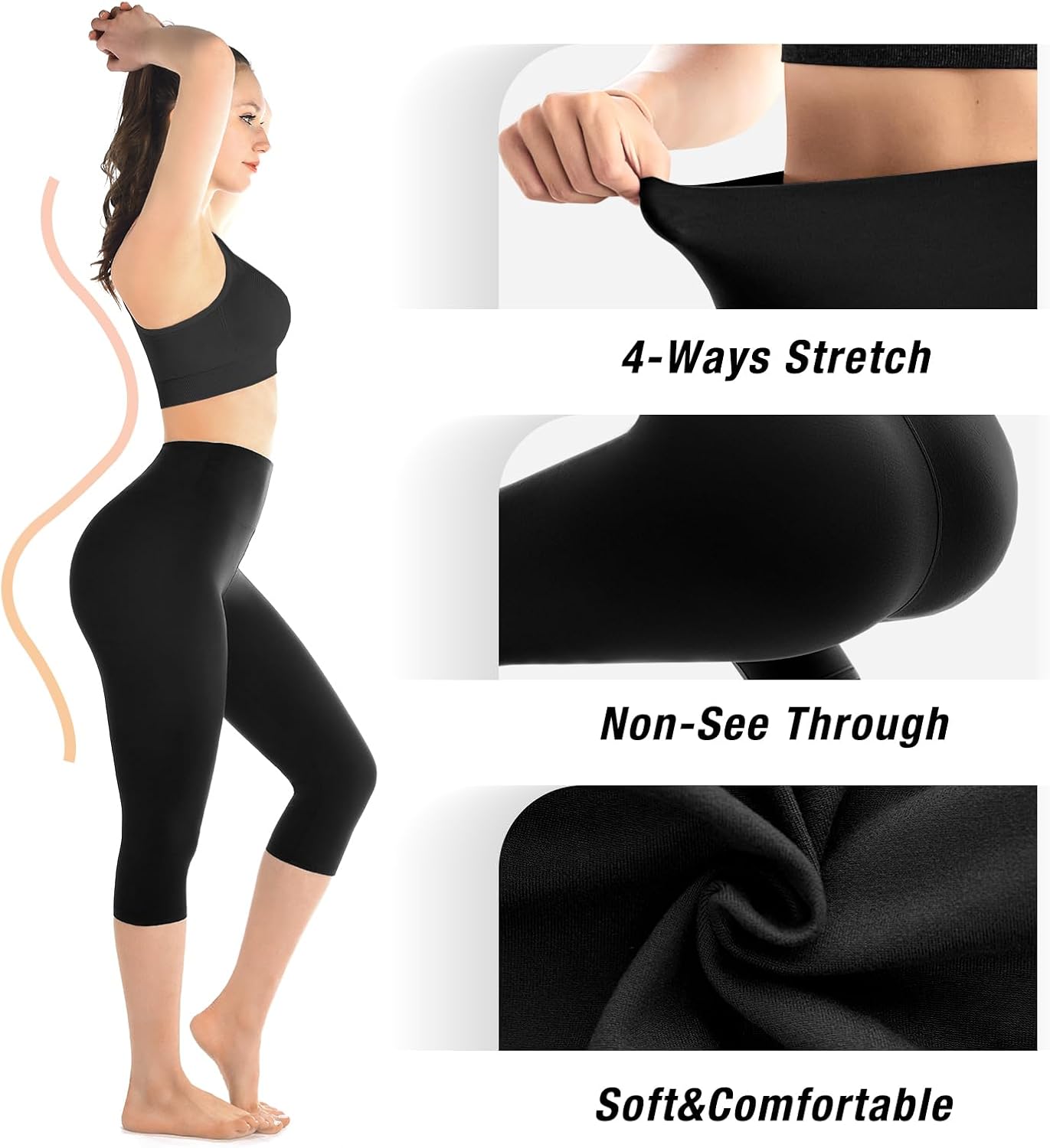Detalle 1 de Capri leggings for women buttery soft