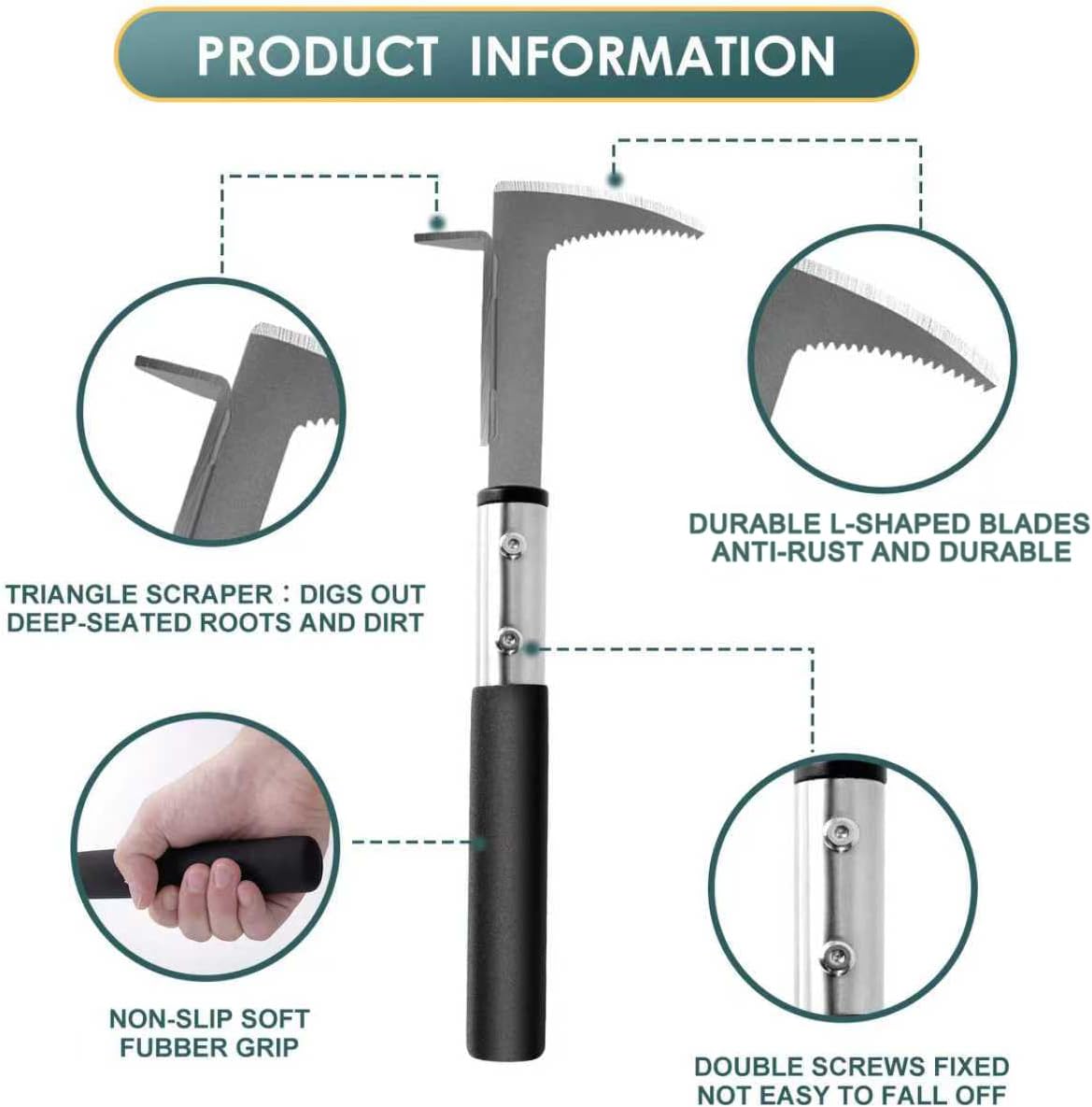 Thumbnail 4 de BARAYSTUS JDUS1169-S Crack Weeder with L-Shaped Blade and 13-Inch Handle