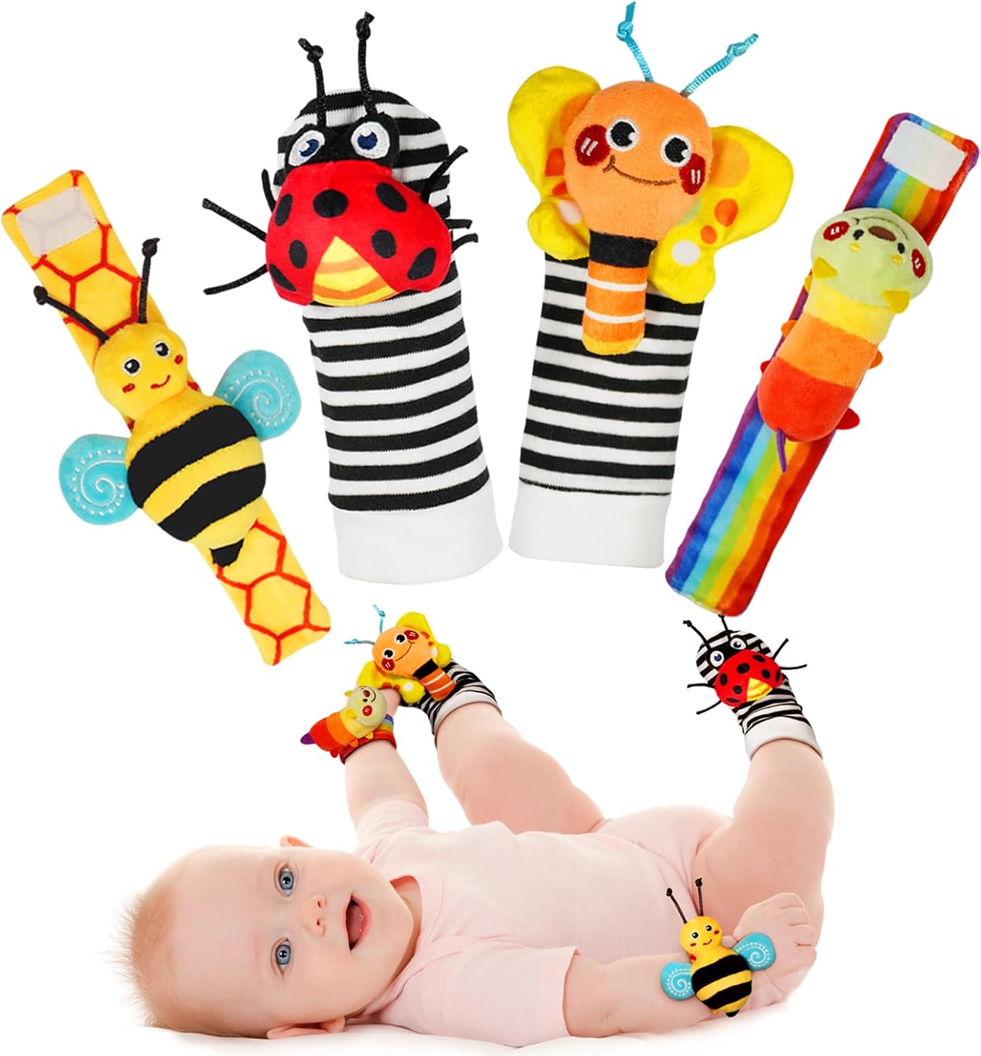 Detalle de Infinno Wrist Rattle Socks for 0-12 Months