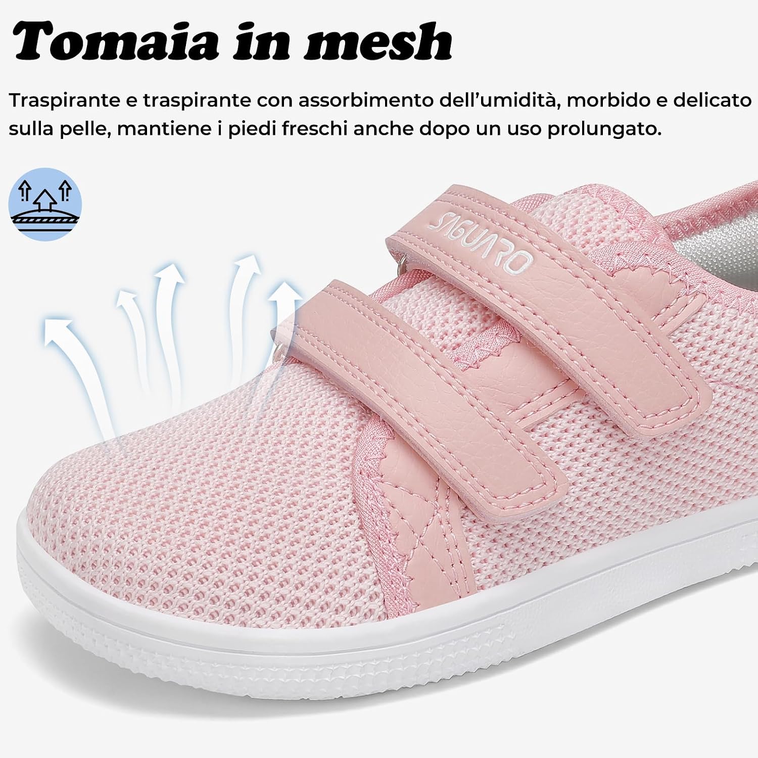 Thumbnail 4 de SAGUARO Scarpe Barefoot Bambini sneakers minimaliste con punta ampia, chiusura a strappo (Gr. 25-35)