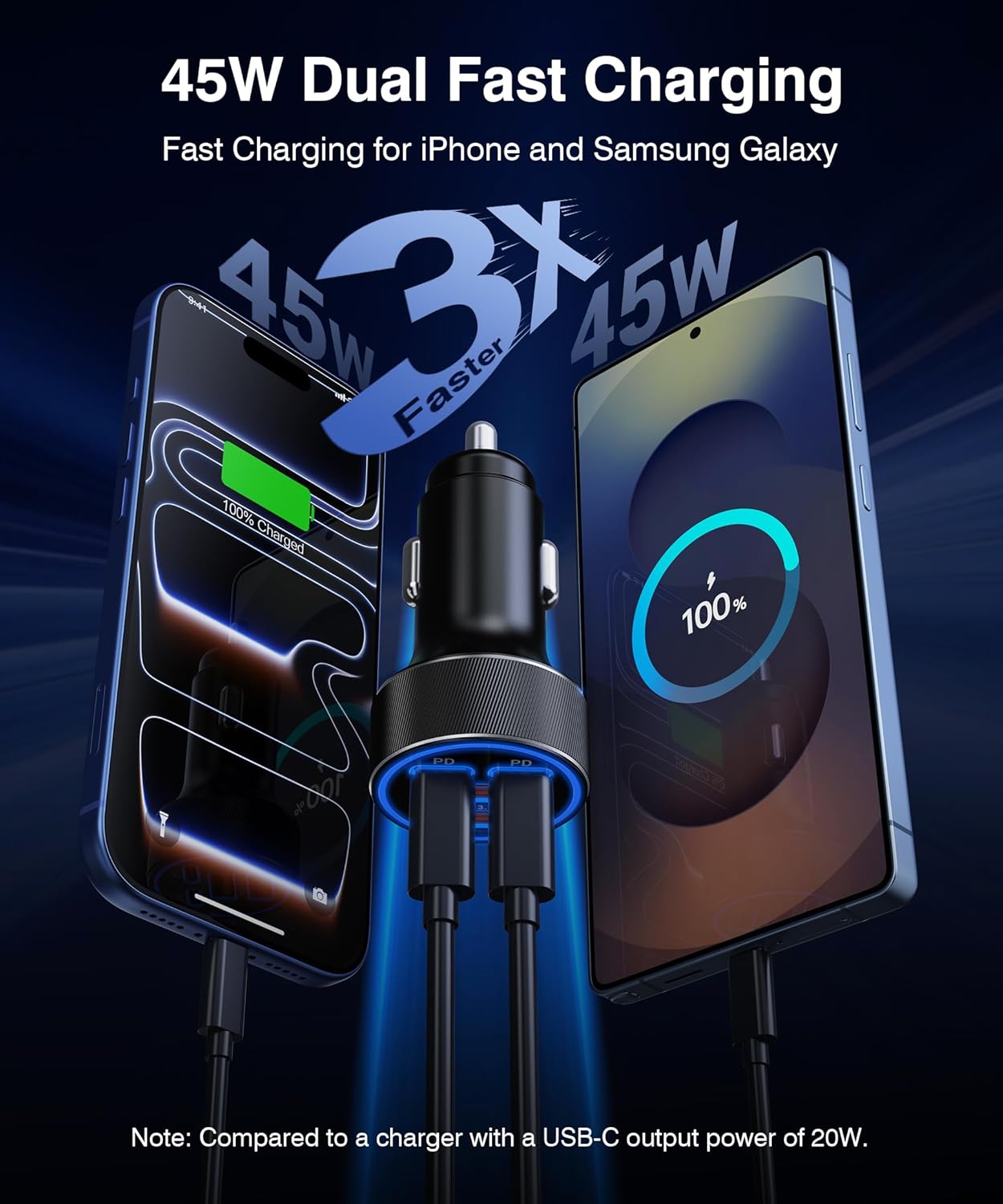 Thumbnail 3 de 90W 4-Port PD/QC Car Charger Adapter