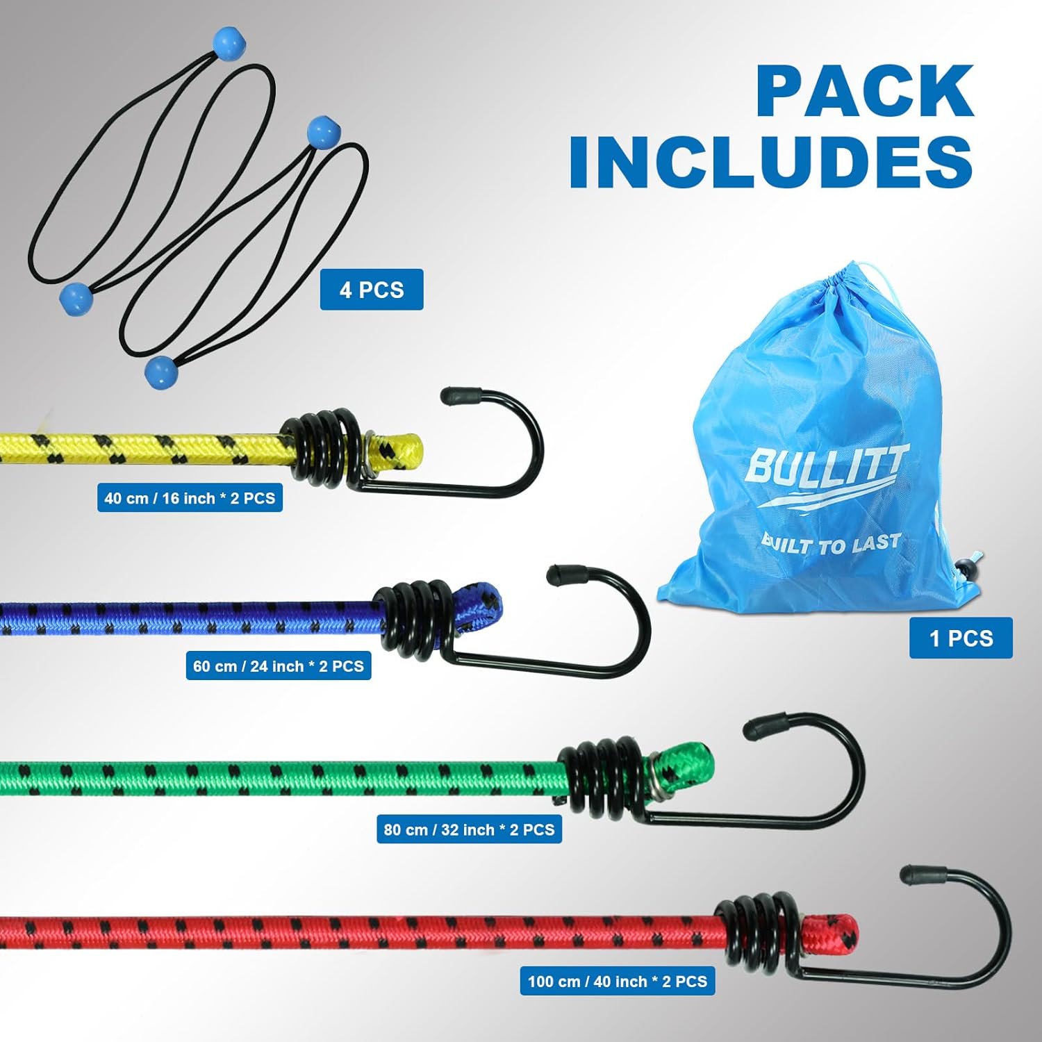 Detalle de BULLITT Bungee Cords kit 12 pack