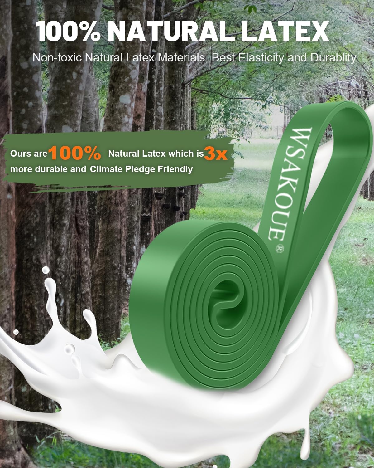 Detalle de WSAKOUE 20231123A Pull-Up Resistance Bands, Natural Latex, 6 Levels