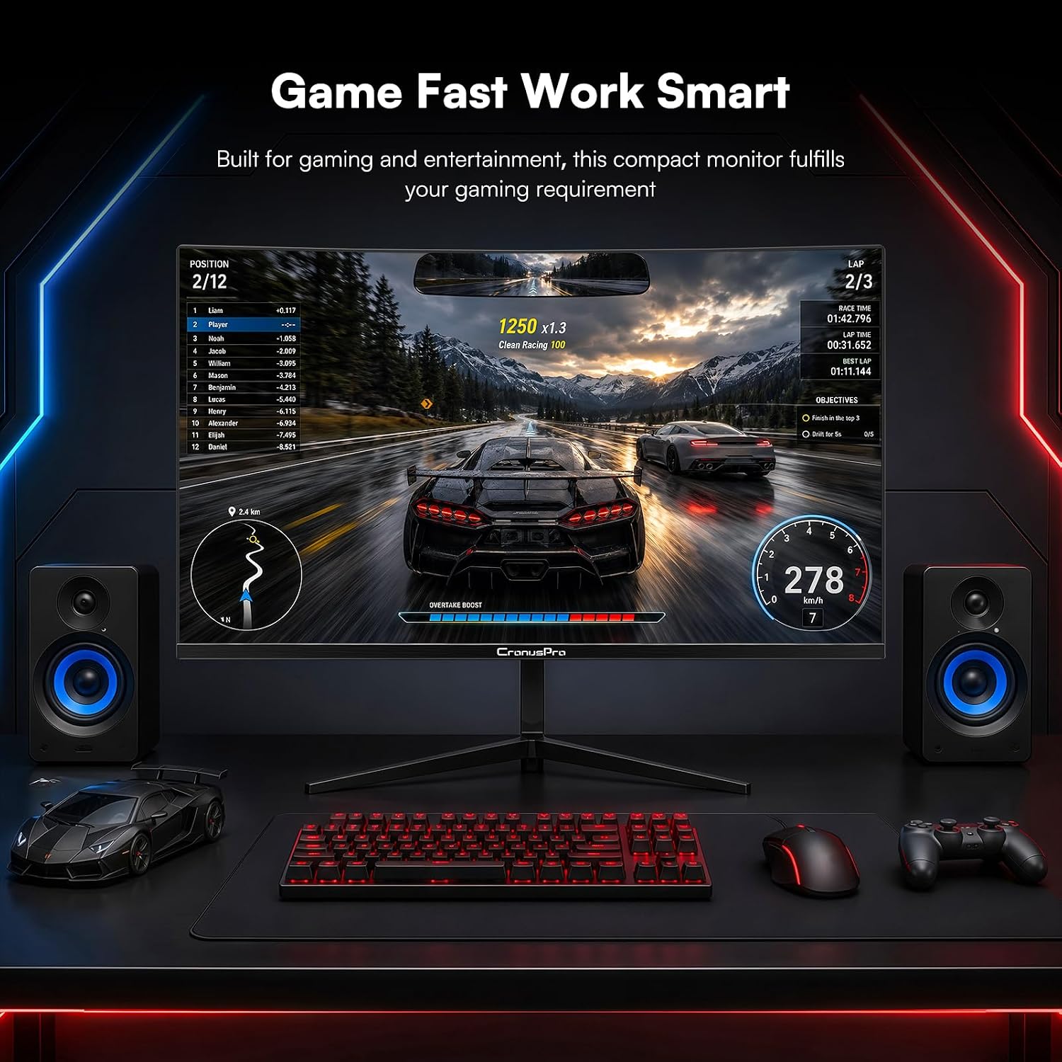 Detalle de 24 Inch CronusPro curved 200Hz gaming monitor