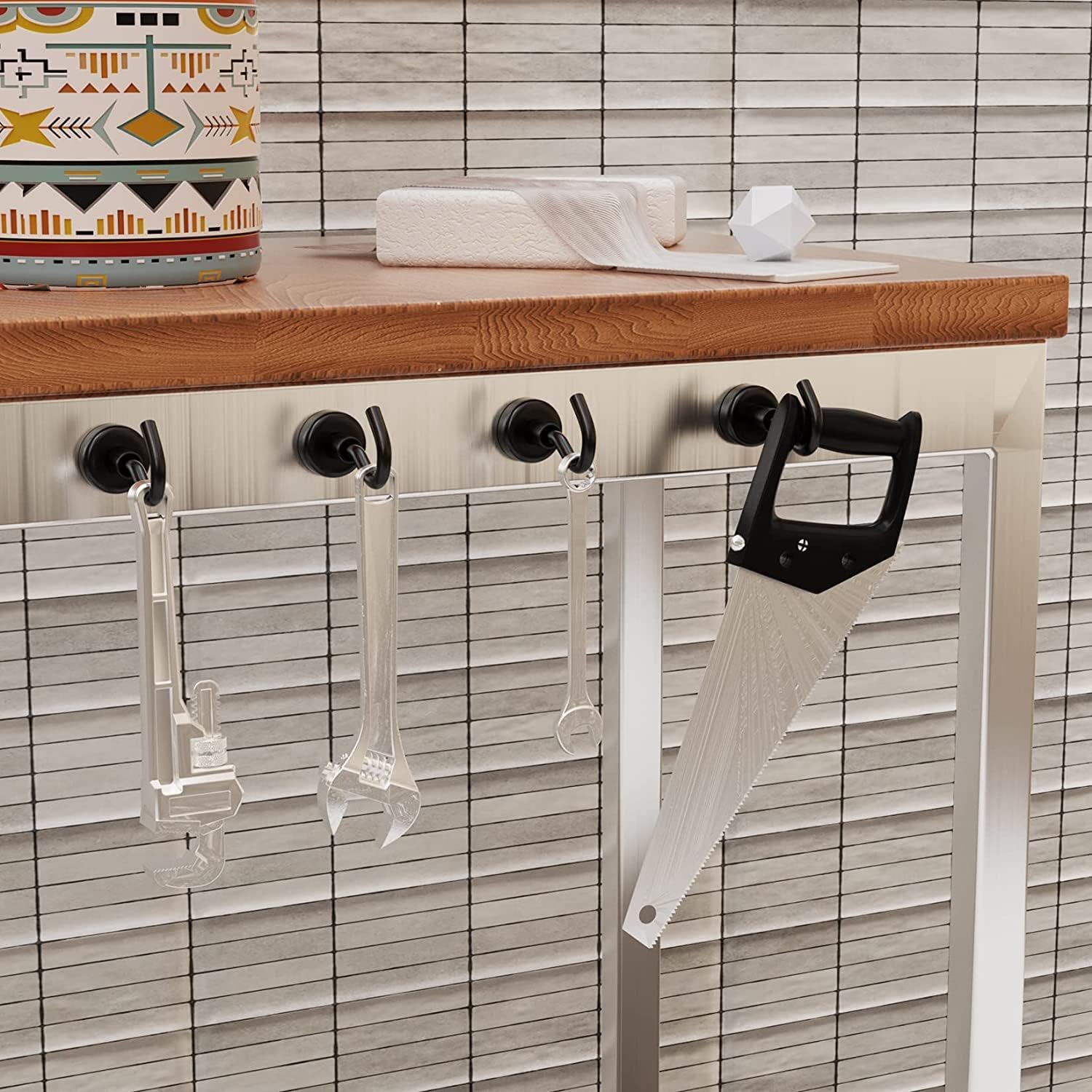 Detalle de FINDMAG 20-Pack Magnetic Hooks: Extra-Strong Neodymium Hooks, 25 lb+ Pull