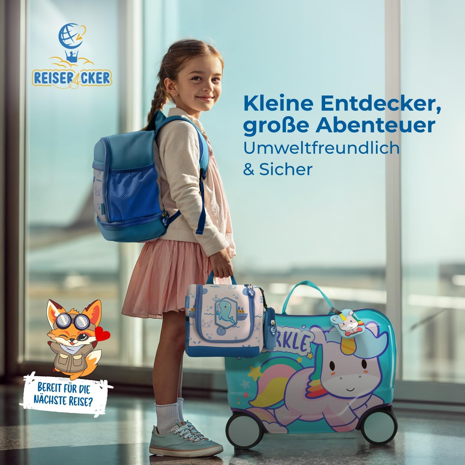 Thumbnail 6 de REISERACKER Kinder-Kulturbeutel zum Aufhängen inkl. Medi-Tasche – Kulturtasche für Jungen und Mädchen