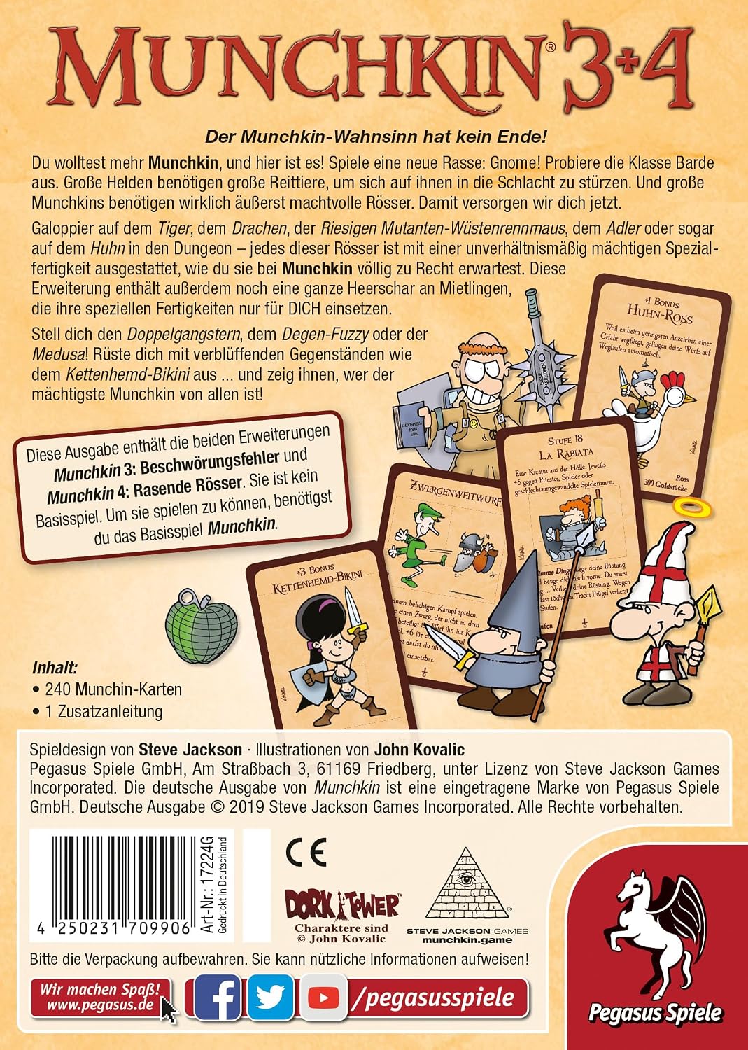 Detalle 2 de Pegasus Spiele Munchkin 3+4 3+4