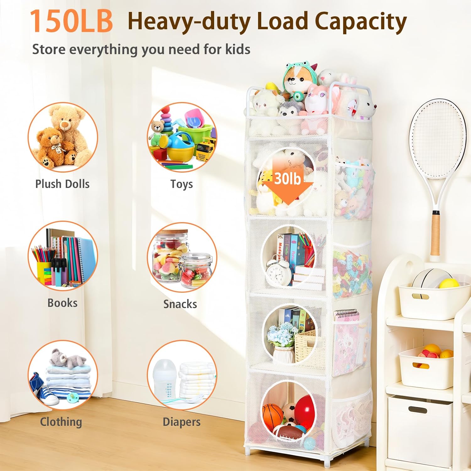 Thumbnail 5 de AXHOP Toy Storage 42x42x162cm
