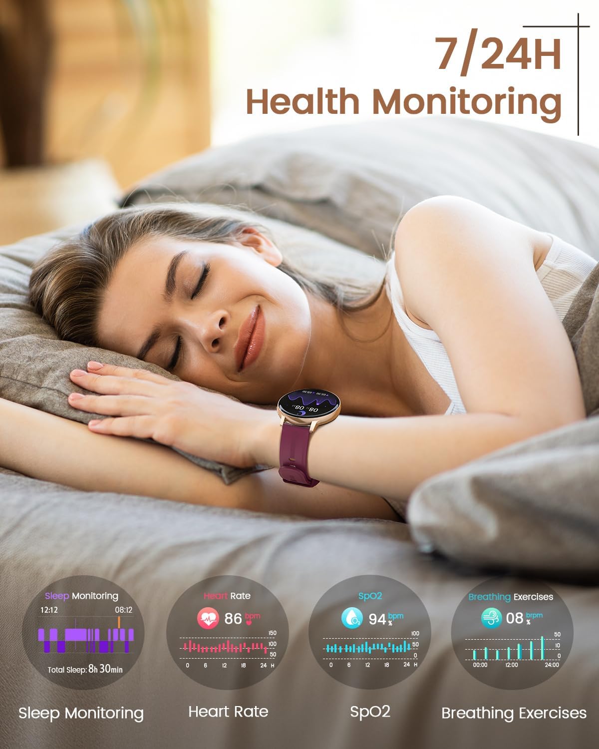 Thumbnail 3 de Montre Connectée Femme Oliimptek 1.39" – Suivi santé, appels Bluetooth et 120+ sports