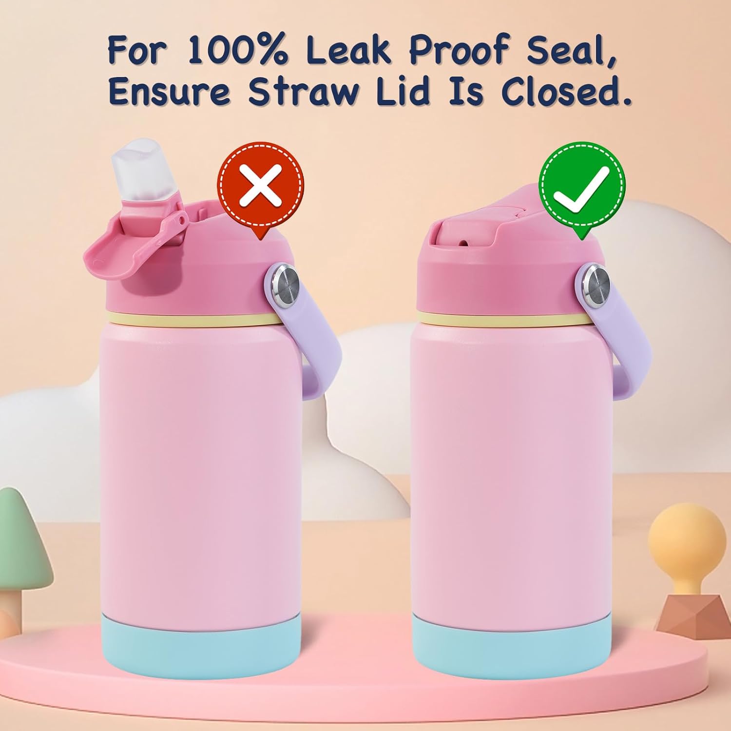 Thumbnail 6 de Fijinhom Kids 360ml Stainless Steel Insulated Water Bottle (2-Piece Set)