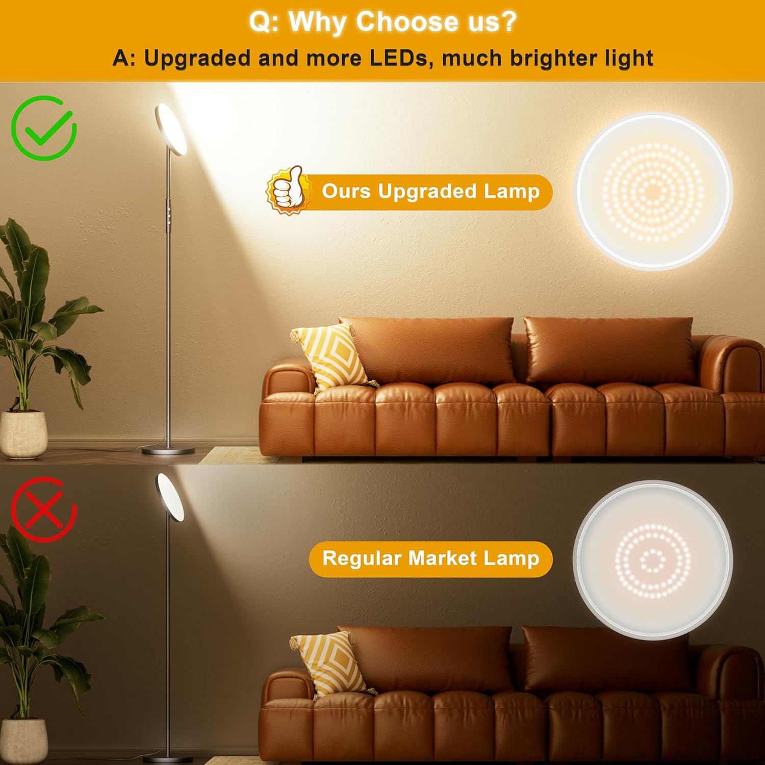 Thumbnail 6 de Yikuneng Lampada da Terra 36W con LED, 3600LM e telecomando dimmerabile con touch, 2700K–6500K