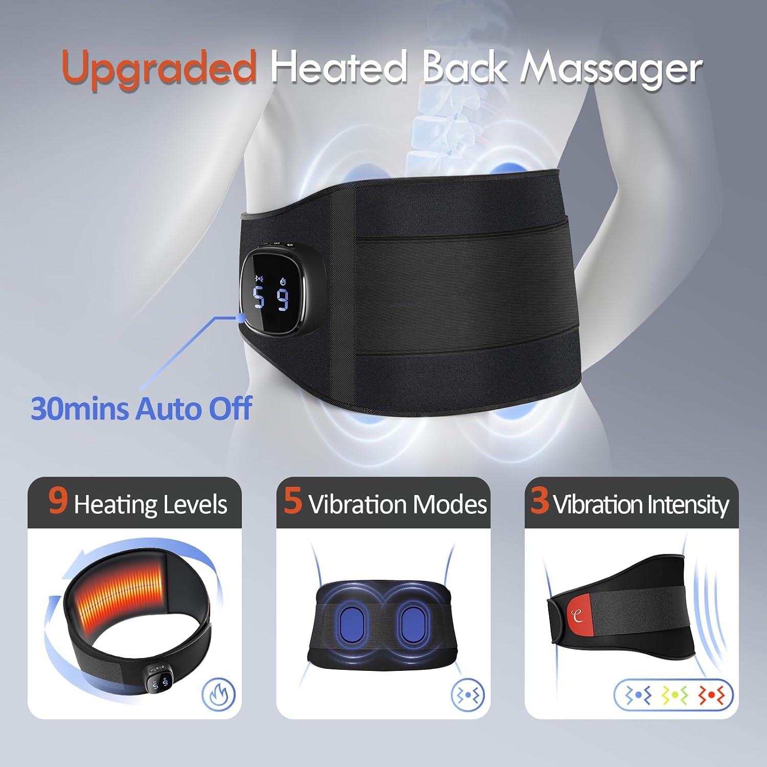 Thumbnail 2 de Comfytemp Cordless Heated Back Massager 9-level 🔥🩹🛌