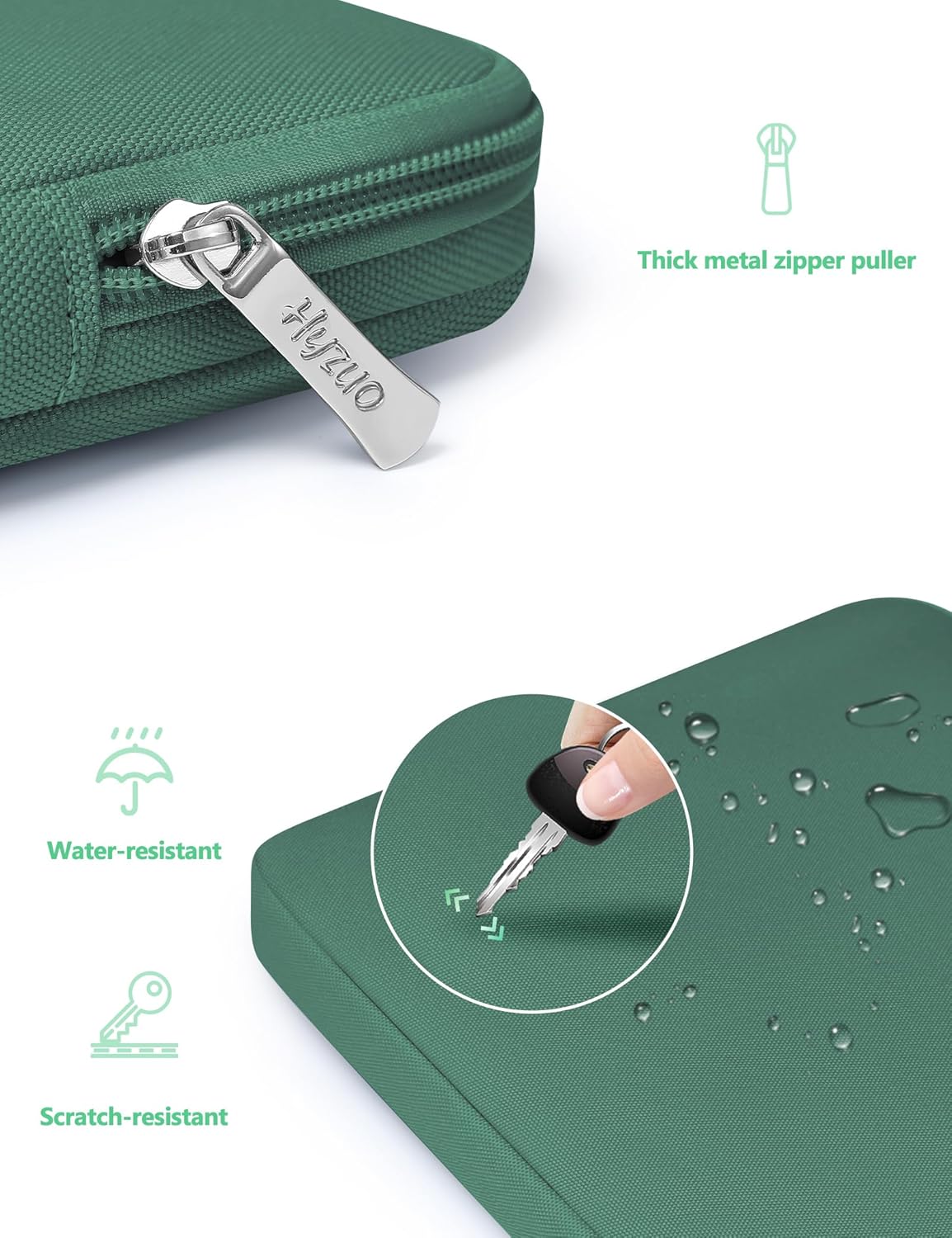Detalle 2 de HYZUO 14-15 Inch Laptop Sleeve Bag Set for MacBooks and More — Jungle Green