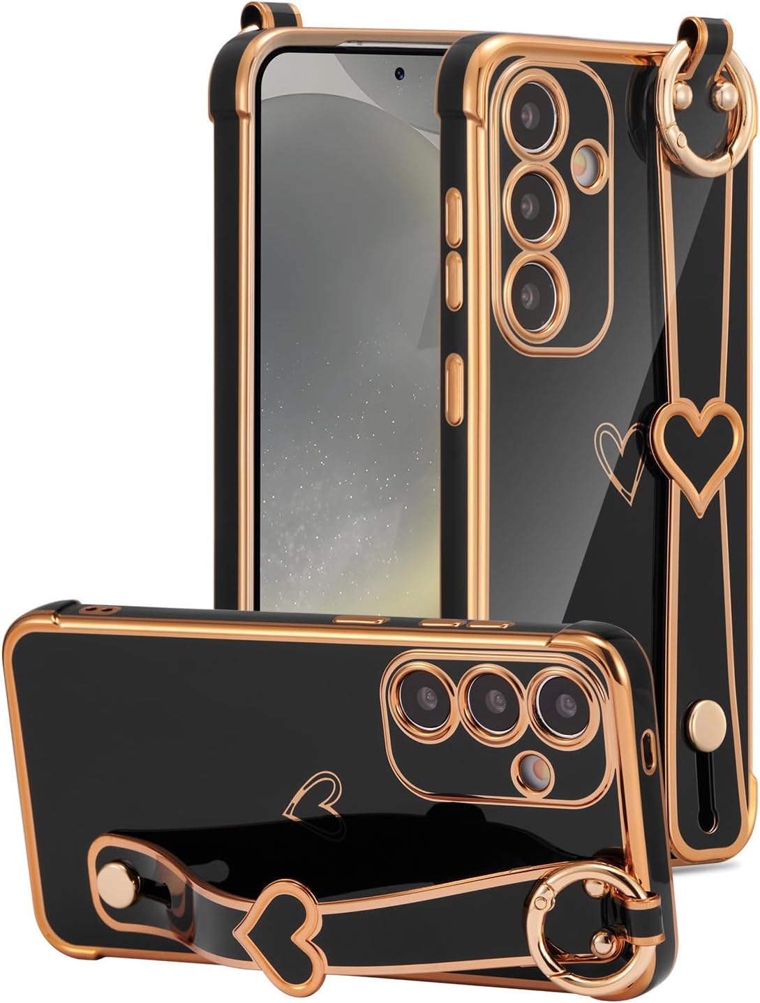 Thumbnail 6 de ZTOFERA Samsung Galaxy S24 FE 5G Case with Stand Strap – Hot Pink, Heart Pattern