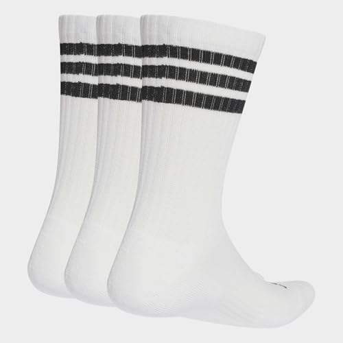 Detalle de adidas Mixte 3Stripes Cushioned Sportswear Crew Socks – Pack de 3 paires, blanc/Noir/Noir, taille 34-36