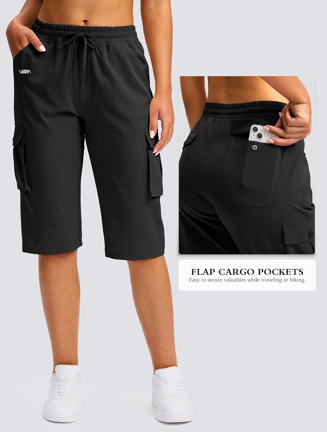 Thumbnail 4 de Viodia 15-Inch Long Cargo Bermuda Shorts for Women (Lightweight Hiking & Travel)