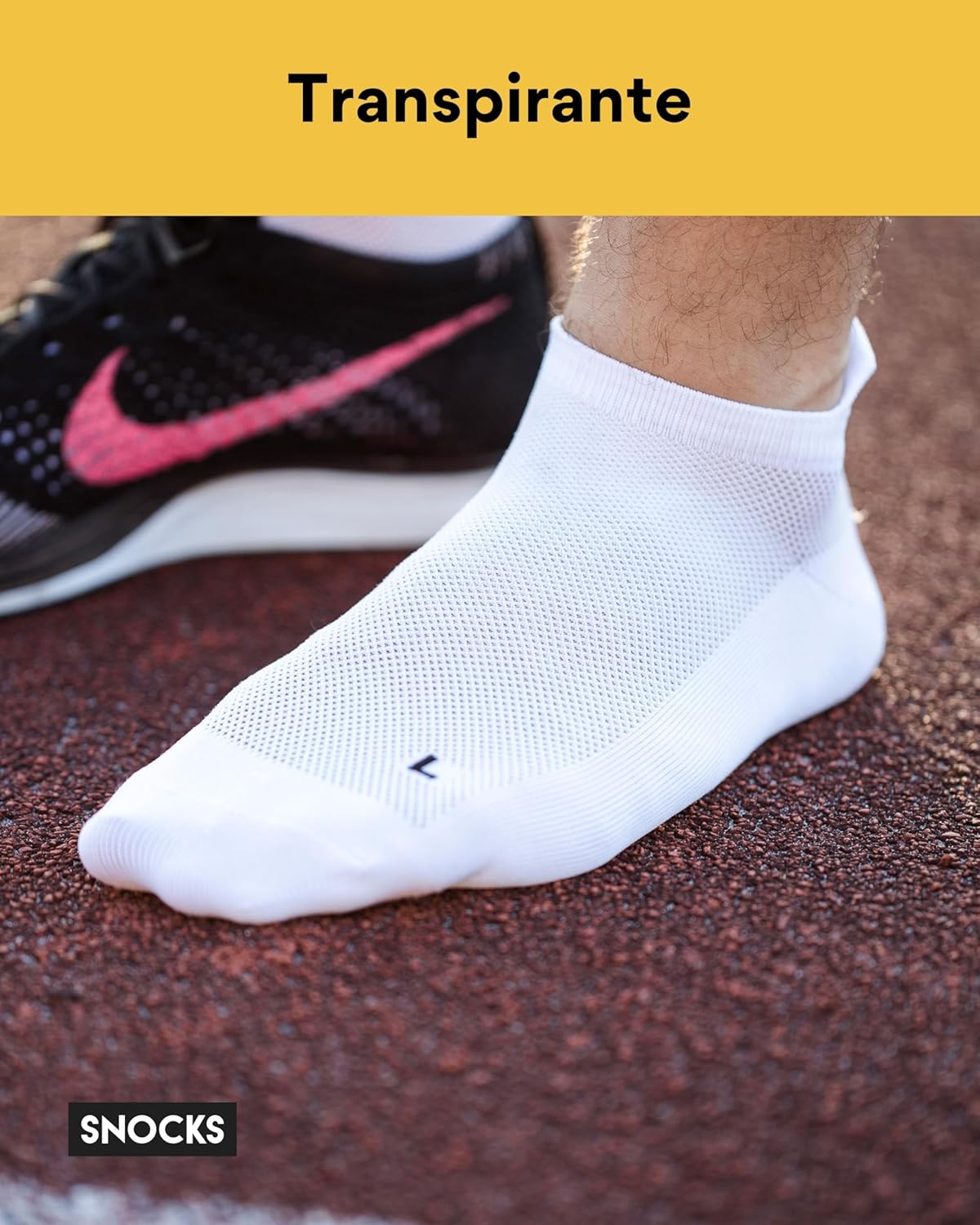 Thumbnail 3 de Snocks 4 paia di calzini running in cotone organico antivesciche e antiscivolo taglia 35-50 (unisex)