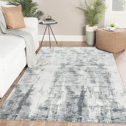 Detalle de Famibay Alfombra Salón 120x170cm Gris Suave y Antideslizante 🏡