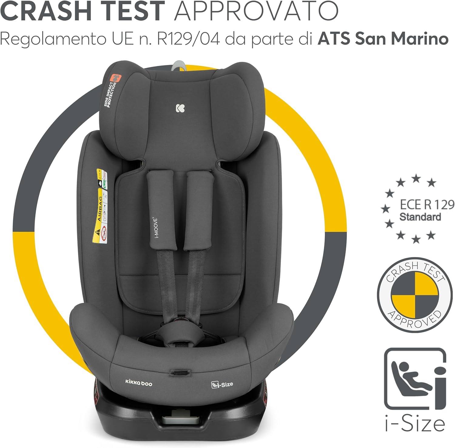 Thumbnail 2 de KikkaBoo Seggiolino Auto 0–36 kg ISOFIX i-Size i-MOOVE 2, Rotazione 360°, Verde Militare
