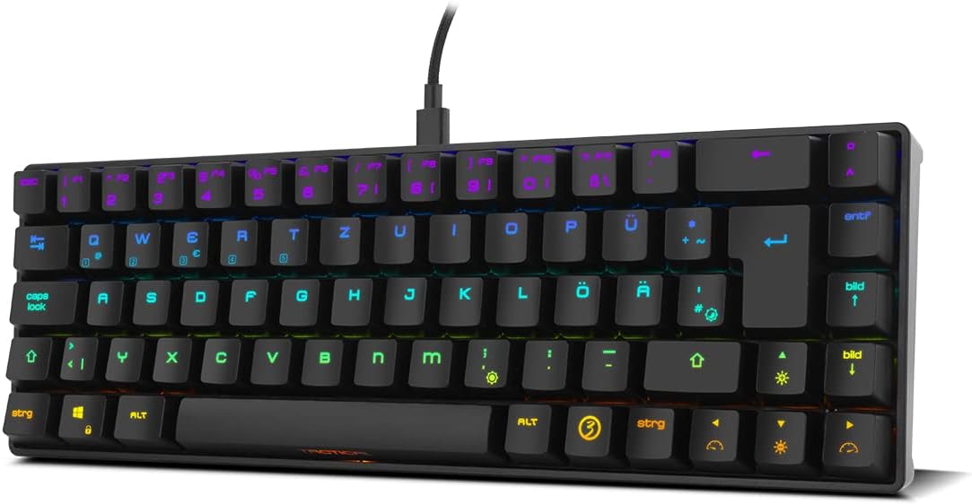 Thumbnail 3 de Ozone Gaming Gear Tactical Mini 65% mechanische Tastatur (Outemu Red) – Bluetooth & USB, DE-Layout, RGB, schwarz
