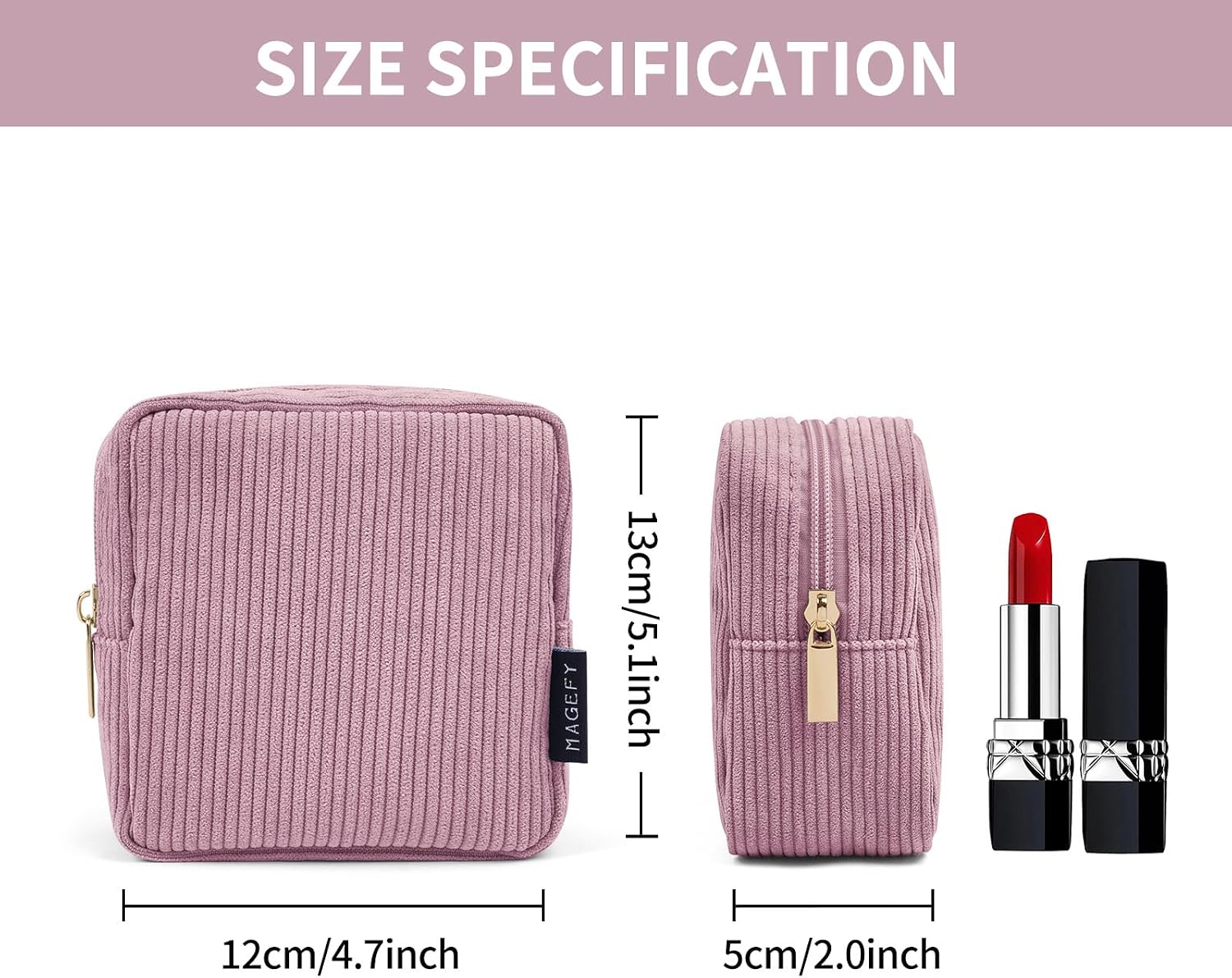 Detalle 2 de MAGEFY Small Makeup Bag 4.7x5.1 in