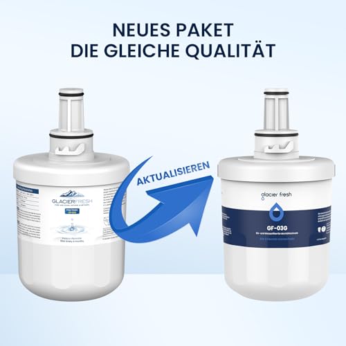 Detalle de GLACIER FRESH GF-03G / DA29-00003G: Filtro de agua para nevera, pack de 2, compatible con Samsung Aqua Pure Plus DA29-00003G y más