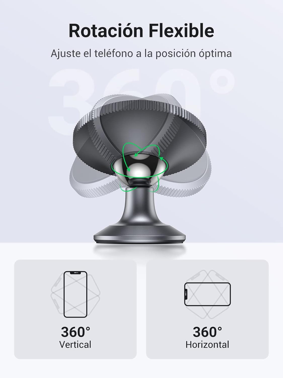 Detalle 1 de UGREEN Soporte Móvil Coche Magnético 360°