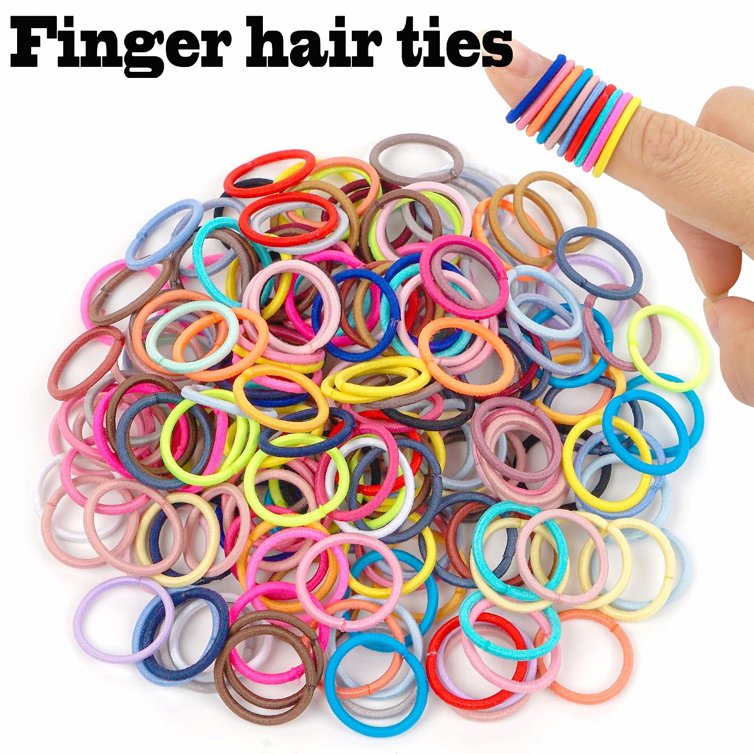 Detalle de CÉLLOT 360PCS Baby Hair Ties (36 Multicolors) 2cm Elastic Hair Elastics for Toddlers & Kids