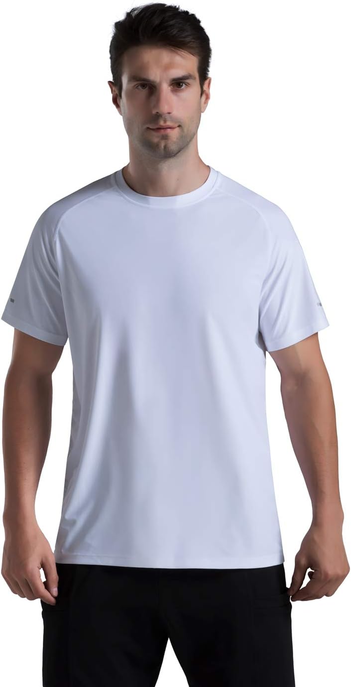 Detalle de THE GYM PEOPLE Men's Ice Silk Sports T-Shirt, UPF 50+, Quick-Dry