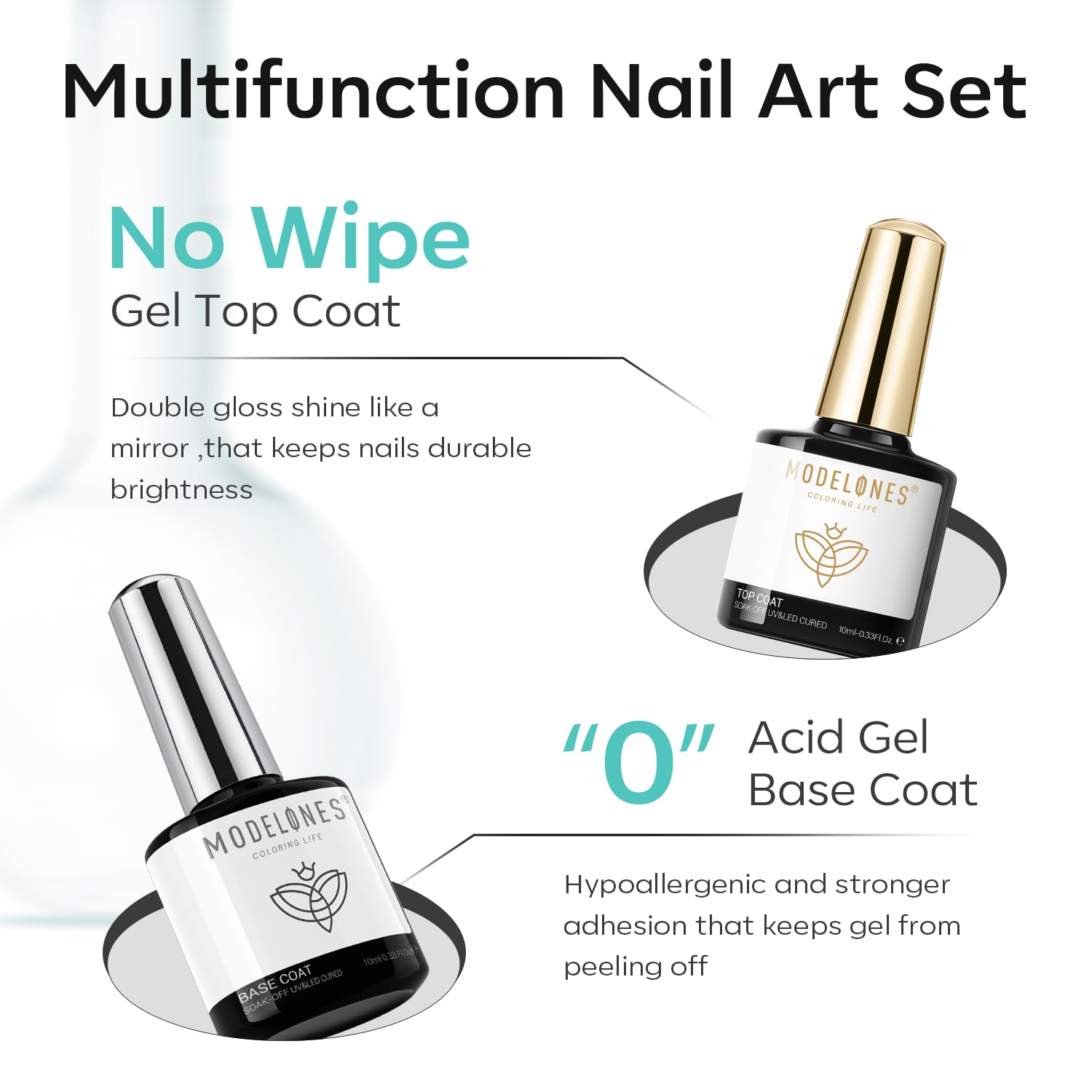 Detalle 1 de Modelones Base Top Coat Set mit Primer 10 ml