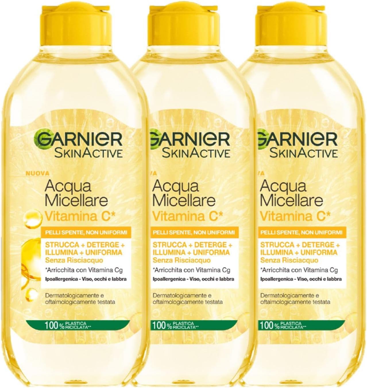 Detalle de Garnier Acqua Micellare Tutto in 1 SkinActive con Vitamina C – 3x400 ml per pelli spente e non uniformi