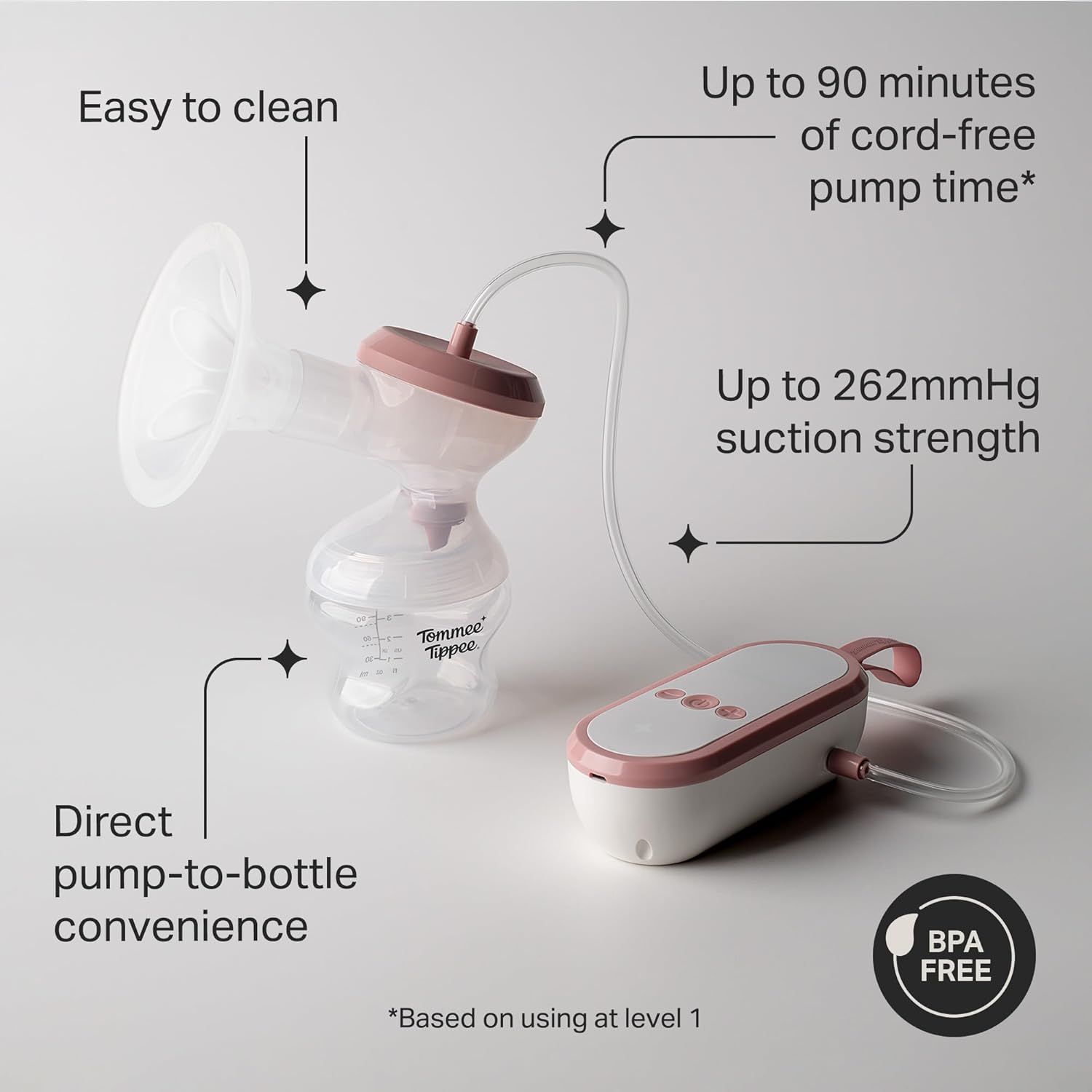 Detalle de Tommee Tippee Single Electric Breast Pump: Hospital Grade, Cord-Free and Custom Fit