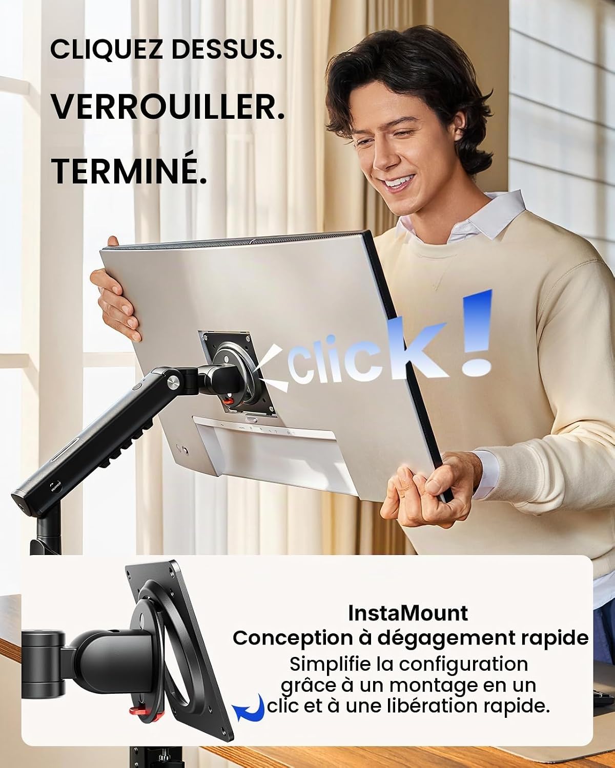 Thumbnail 6 de HUANUO FlowLift™ Pro HNDMA118B-SS monitorarm voor 13- tot 32-inchschermen