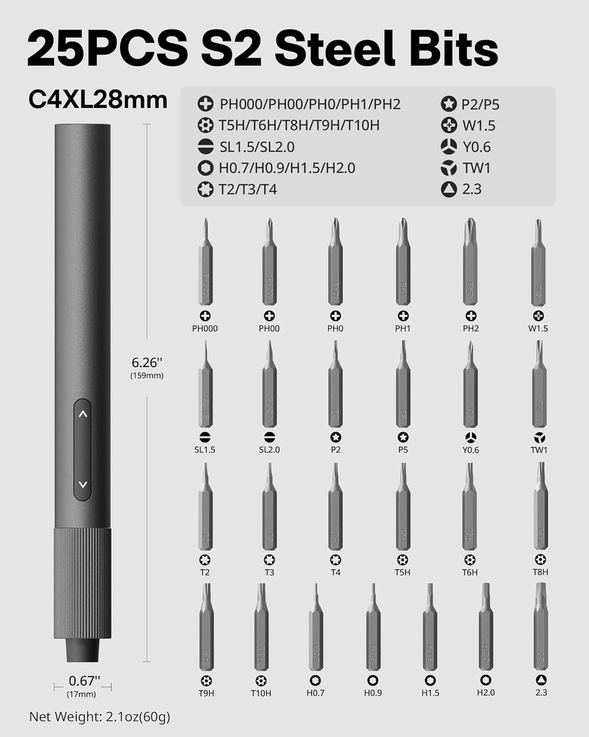 Thumbnail 1 de HOTO 25‑in‑1 Mini Electric Screwdriver 3.7V