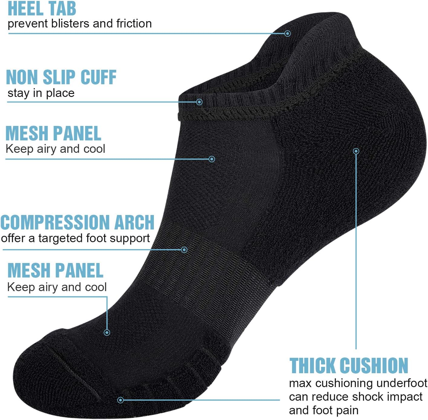 Detalle de Natugloe trainer socks, 6 pairs ankle