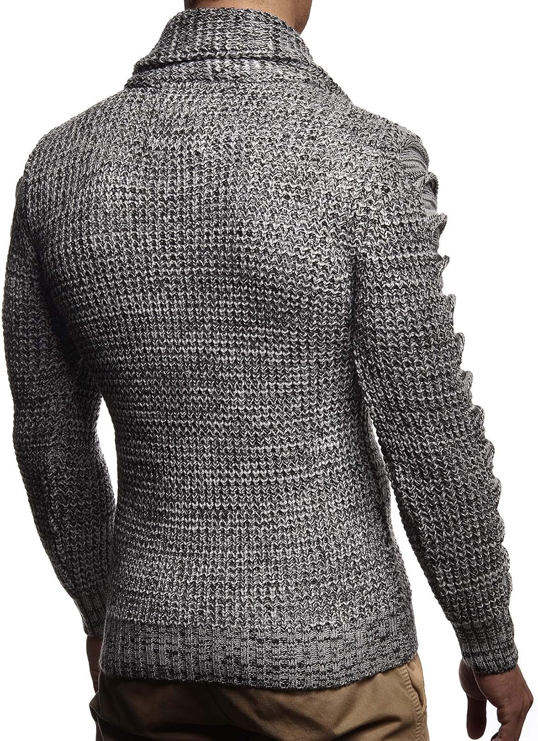 Detalle 2 de Leif Nelson Maglione uomo in felpa a maglia con collo scialle