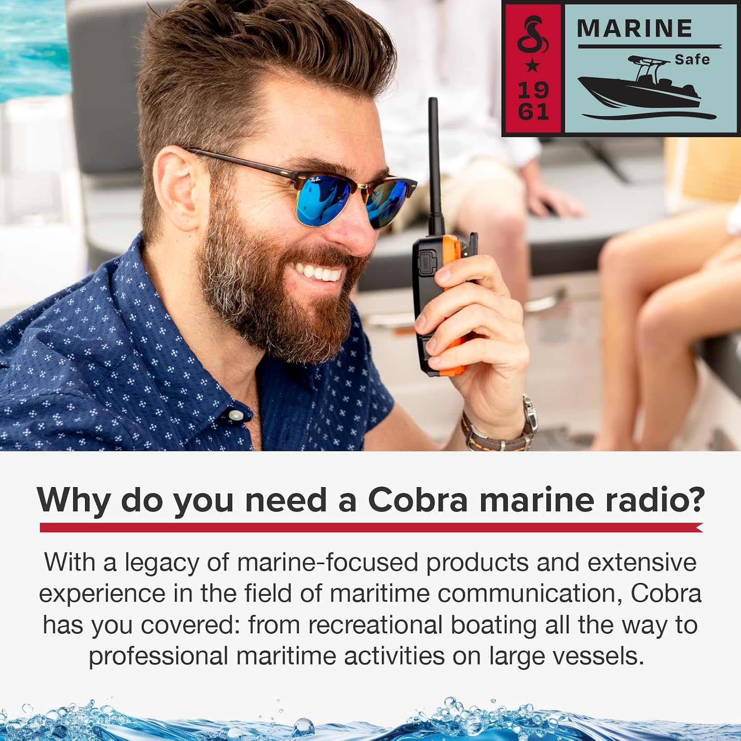 Thumbnail 3 de Cobra BlueBound 150 0190009-2 Handheld VHF Marine Radio, 3 Watt, IPX7