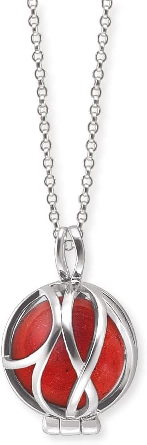 Detalle de Engelsrufer Damen Halskette aus Sterling Silber mit Kraftstein Kugel Anhänger – verstellbar, nickelfrei
