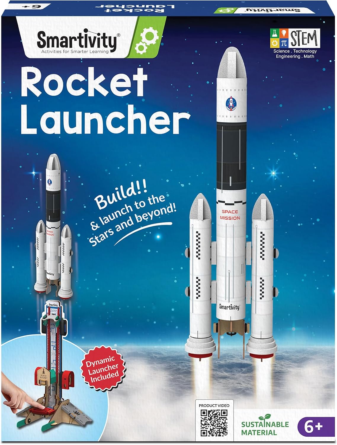 Detalle de Smartivity Rocket Launcher STEM Kit (Ages 6–12) — Build Your Own Rocket & Launch It