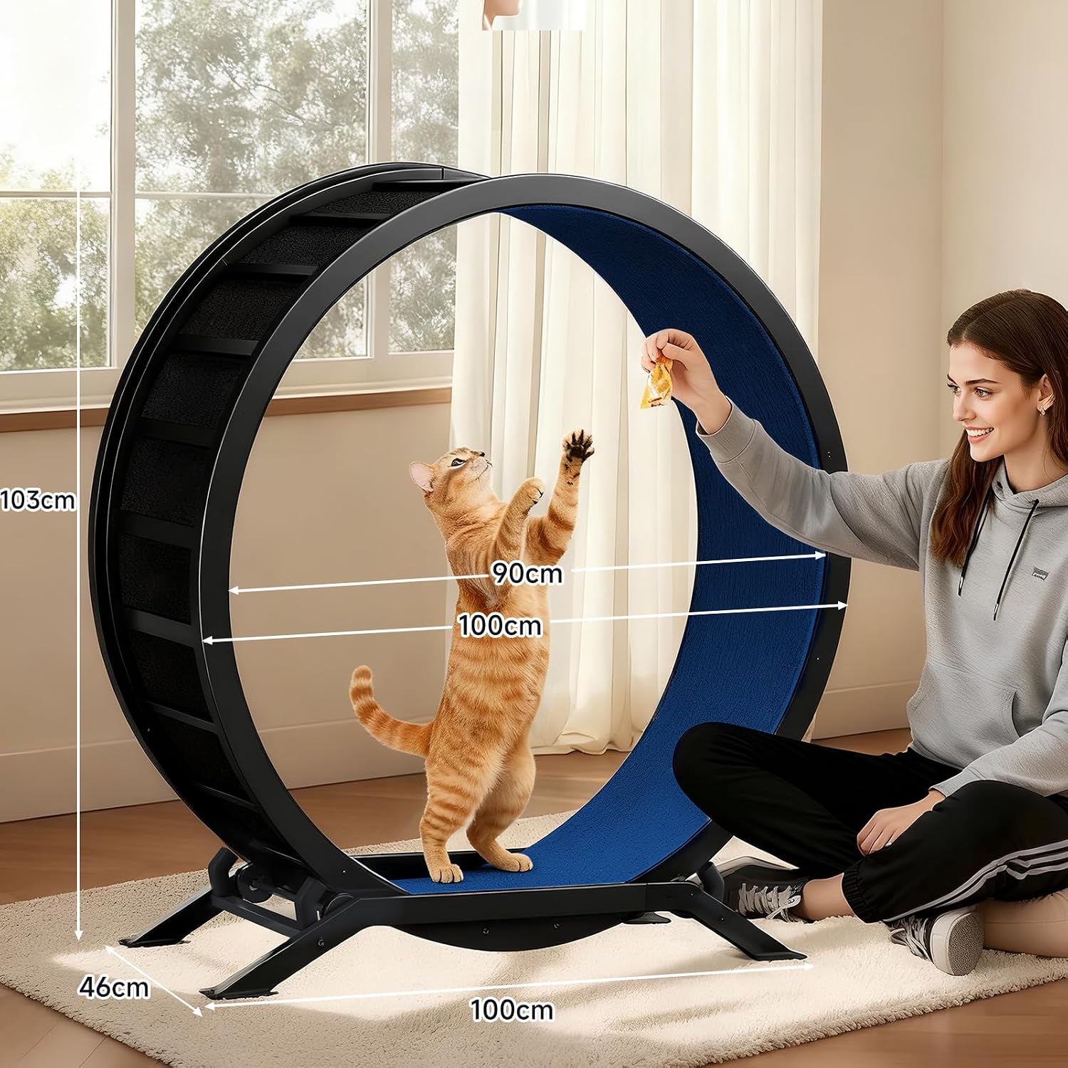 Thumbnail 4 de GTPLAYER PET-CEW01-FR kattenwiel van metaal, XL 100 cm, blauw