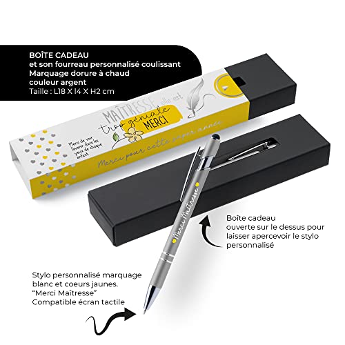 Detalle de ÉNJA Création – Stylo personnalisé en métal avec stylet tactile et coffret cadeau