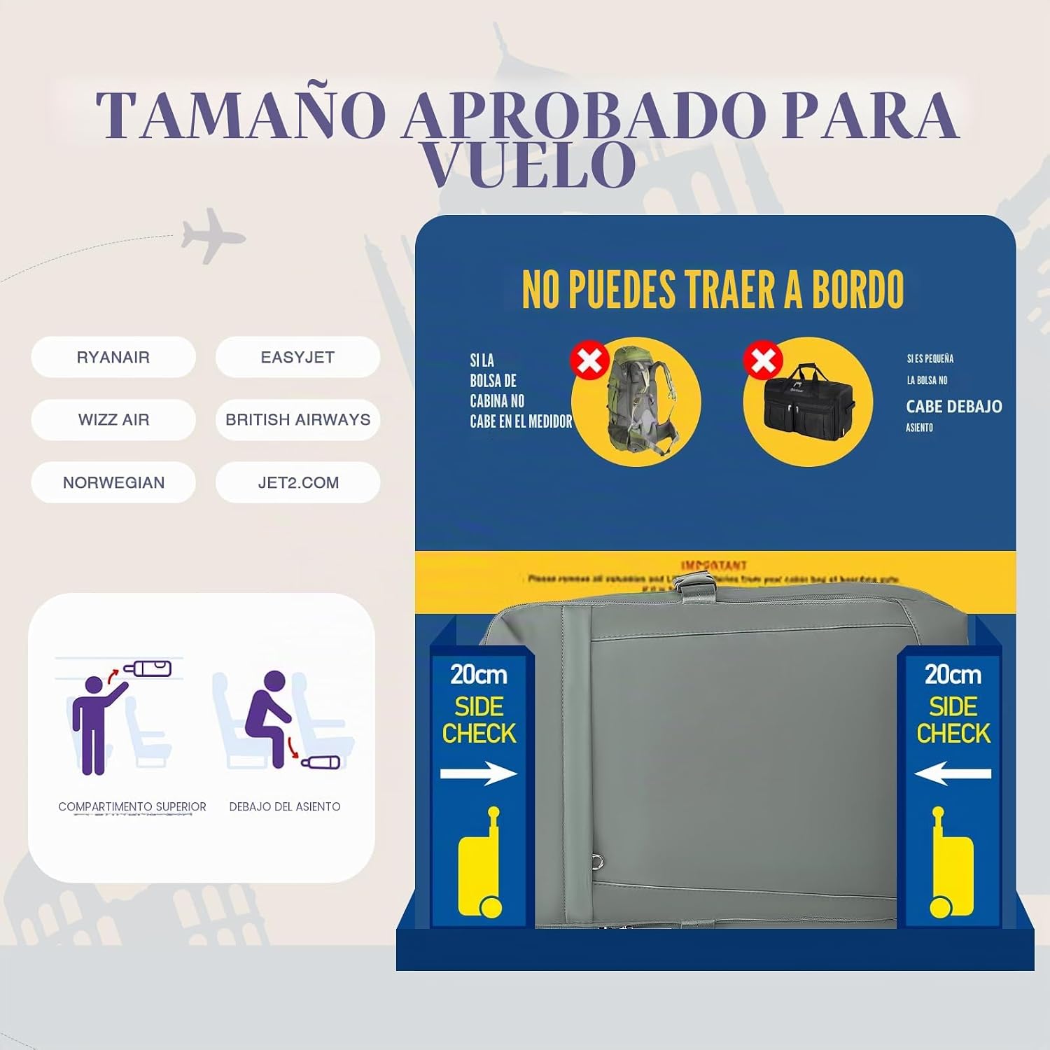 Thumbnail 1 de Yankony Mochila 24L para Ryanair 40x30x20