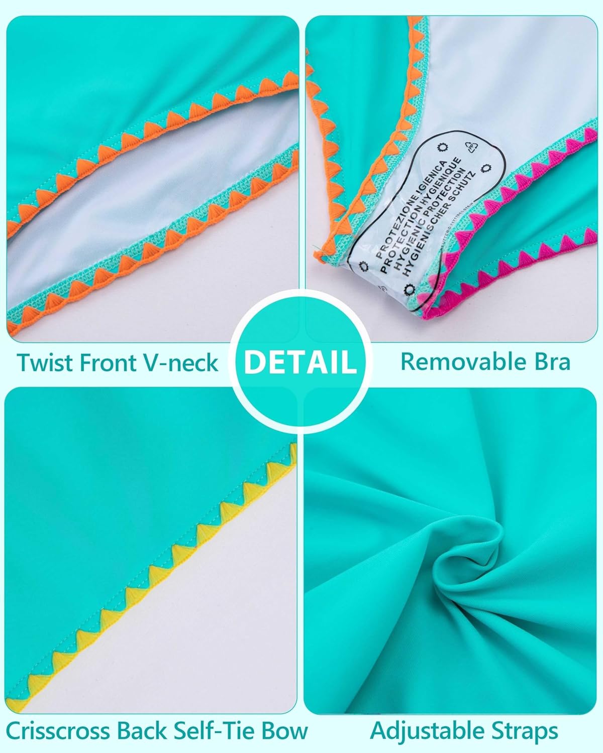 Thumbnail 4 de HOZIY Girls Crisscross Tie-Back Bikini Set (Teen) — Two-Piece Swimsuit for Ages 9–18