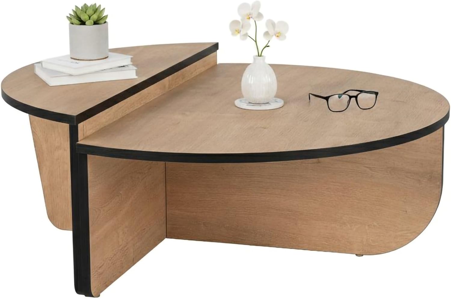 Thumbnail 2 de Dmora Feglino tavolino basso da salotto 90x60 cm in rovere e nero