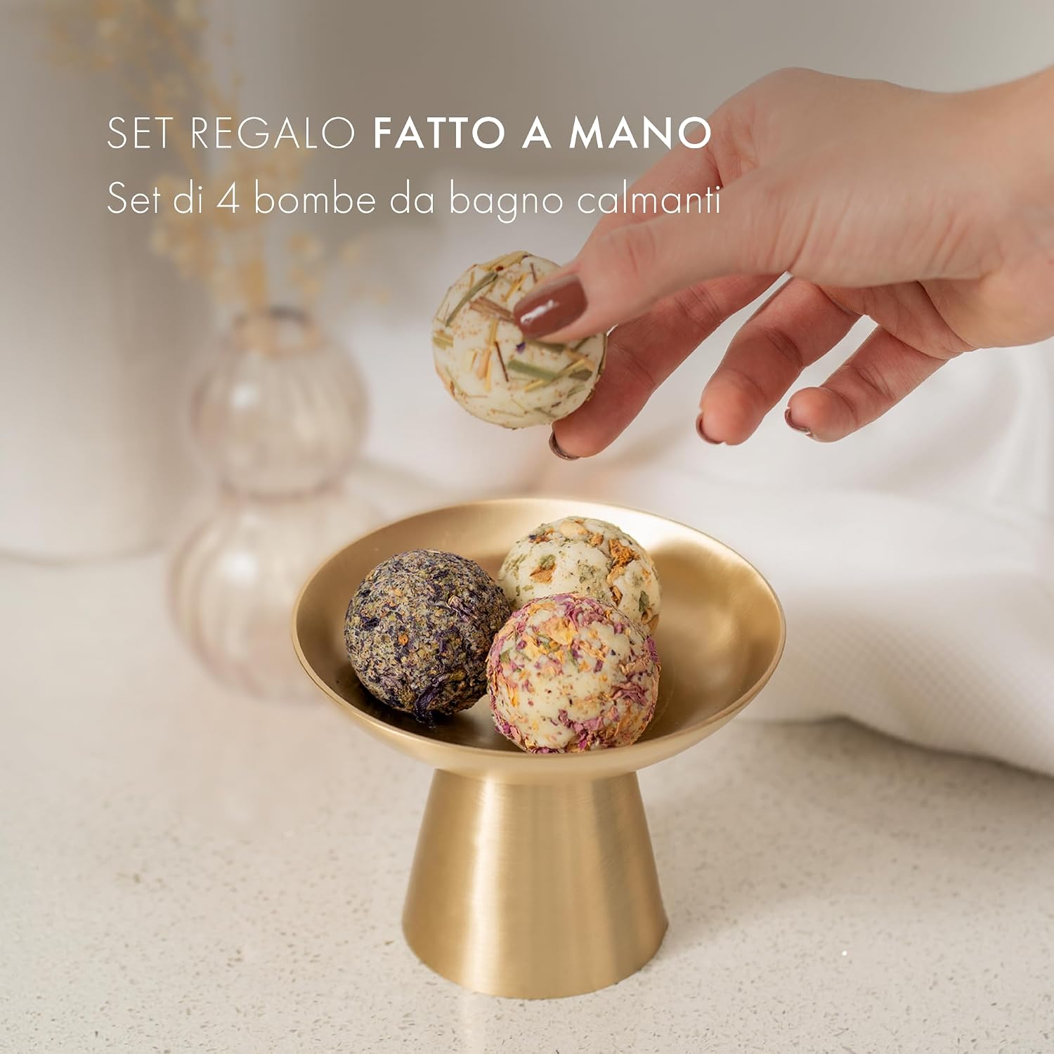 Detalle de Satin Naturel Cofanetto 4 Bombe da Bagno BIO – Lusso Vegan per Lei, Regalo Benessere